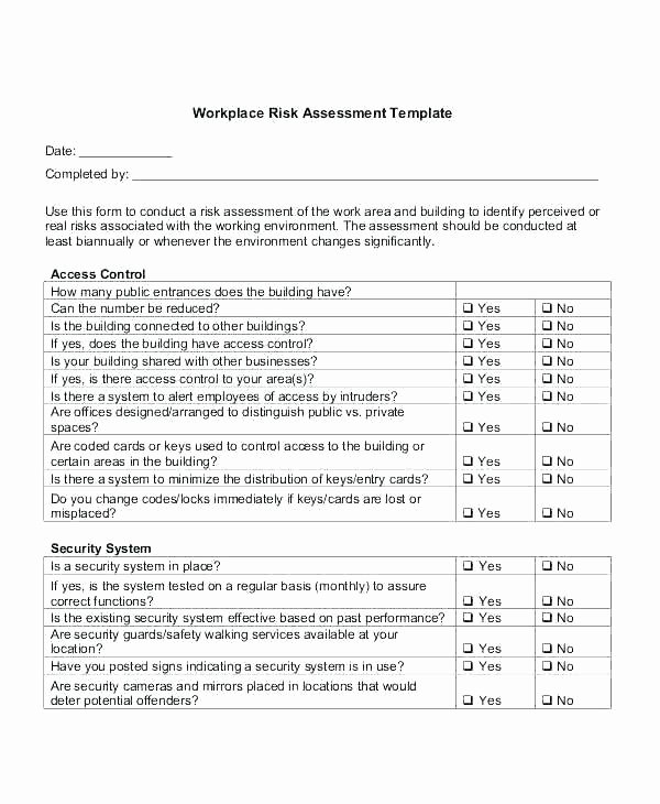 Church Security Plan Template Lovely Church Security Risk assessment form