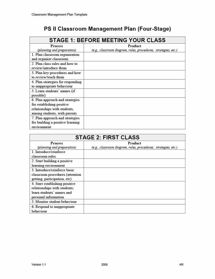 Classroom Management Plan Template Unique Classroom Management Plan 38 Templates &amp; Examples
