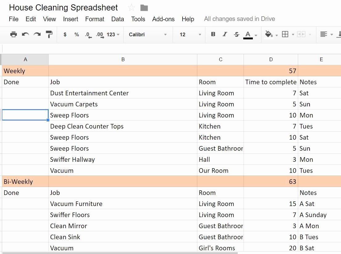 Cleaning Business Expenses Spreadsheet Unique How We Automated Our House Cleaning Process