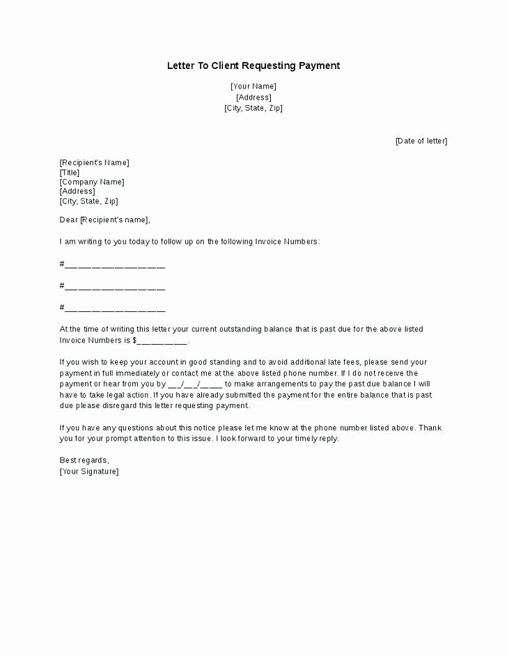 Client Letter format for H1b Best Of Invoice Payment Request Template