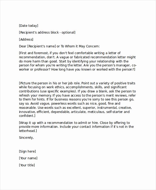 Closing A Letter Of Recommendation Elegant 19 Professional Reference Letter Template Free Sample