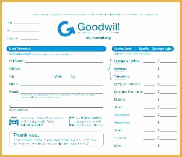 Clothing Donation Receipt Template Best Of 20 Goodwill Detailed Donation Receipt Model