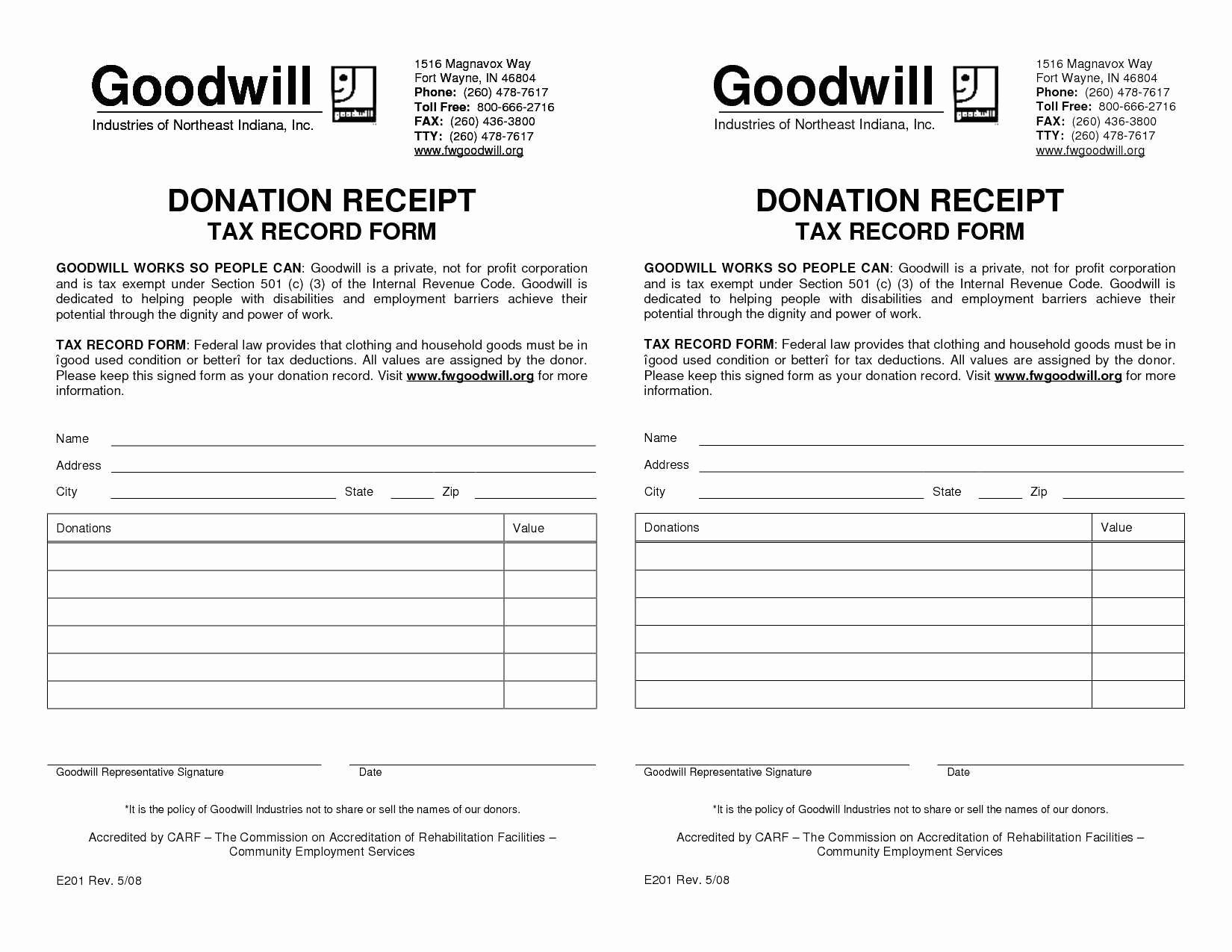 Clothing Donation Receipt Template Elegant Clothing Donation Tax Deduction Worksheet
