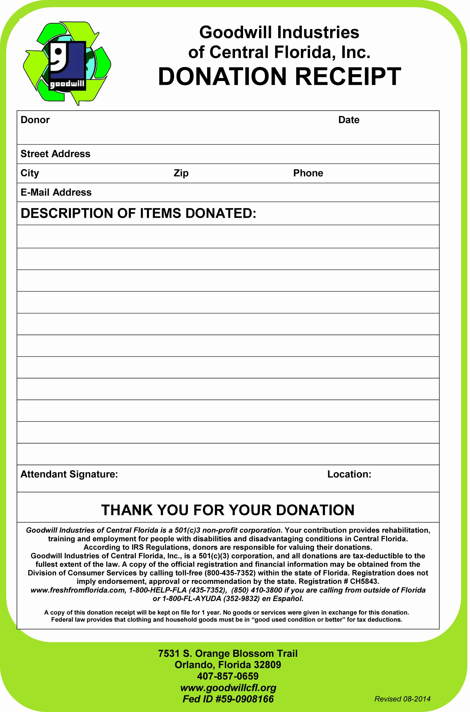 Clothing Donation Receipt Template Fresh 28 Of Goodwill Donation form Template