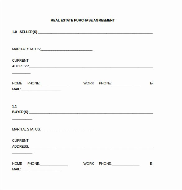 Co Ownership Agreement Real Estate Template Fresh Simple Land Purchase Agreement form
