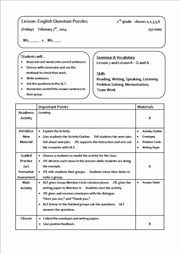 Co Teaching Lesson Plan Template Lovely 15 Co Teaching Lesson Plan Template Steamtraaleren Borgenes