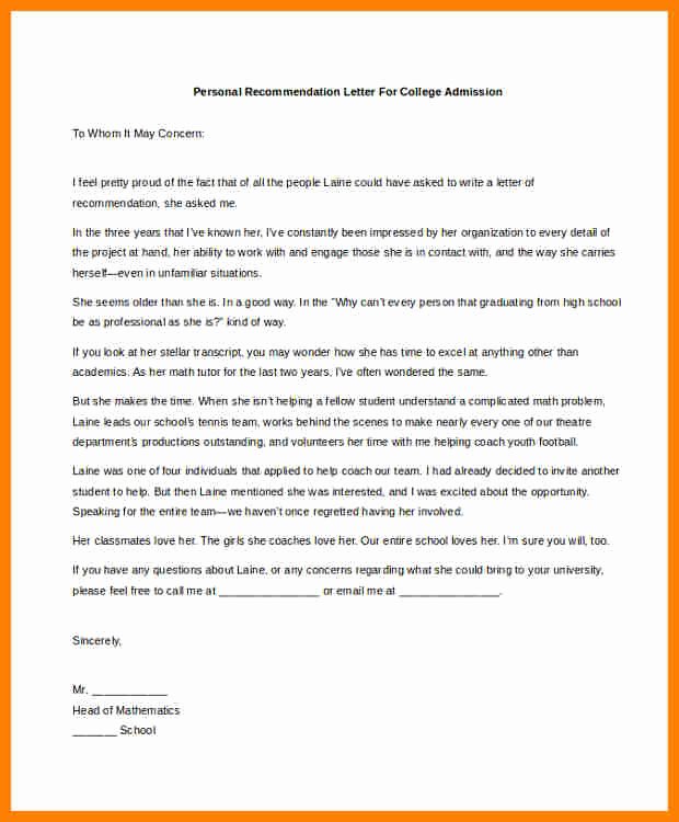 Coaches Letter Of Recommendation Samples Luxury 11 Letter Of Re Mendation From Coach for Student