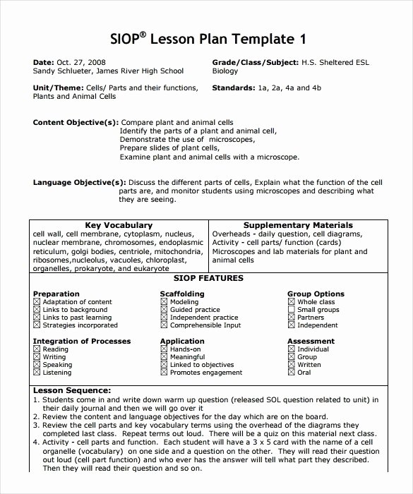 Coe Lesson Plan Template Lovely Coe Lesson Plan Template Gcu – Siop Lesson Plan Template 2