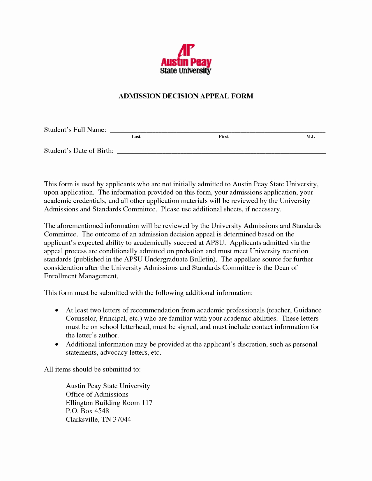 College Appeal Letter format Elegant 24 Of Example College Admission Appeal Template