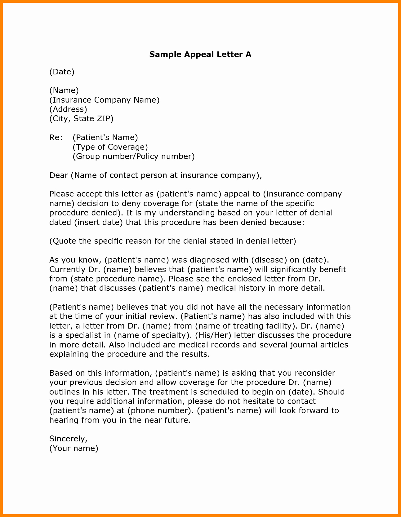 10 sample appeal letter for reconsideration