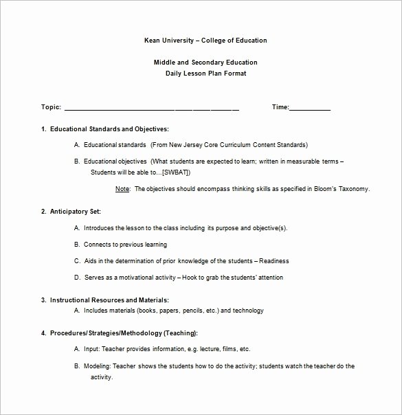College Lesson Plan Template Inspirational College Lesson Plan Examples