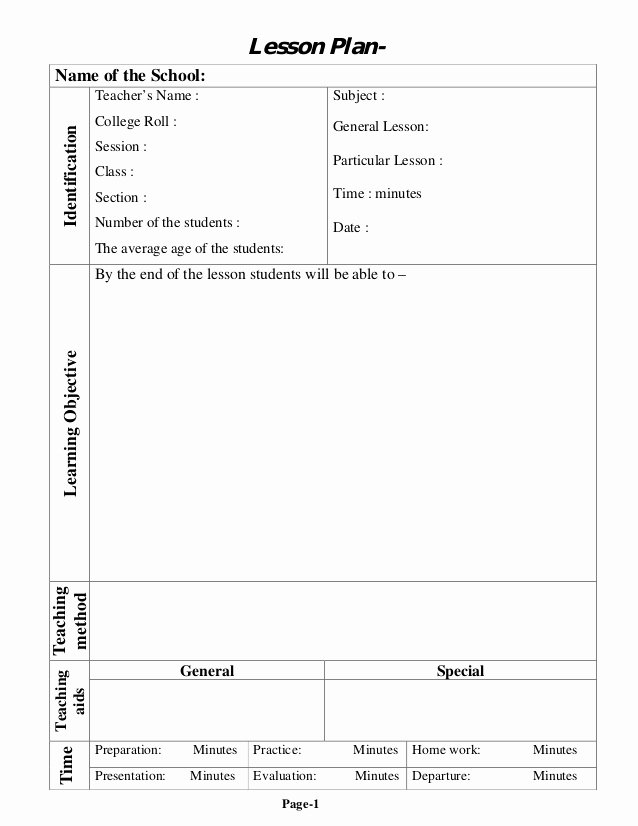 College Lesson Plan Template New Lesson Plan Template