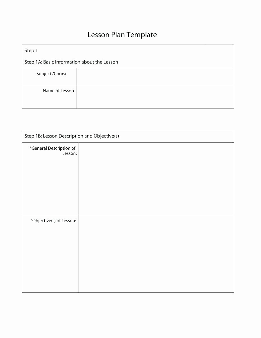 College Lesson Plan Template New Middle School Lesson Plan Template Doc Multiple Level