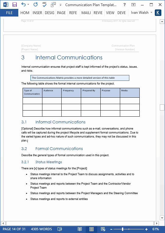Communication Plan Template Word Awesome Munication Plan Templates – Download Ms Word and Excel
