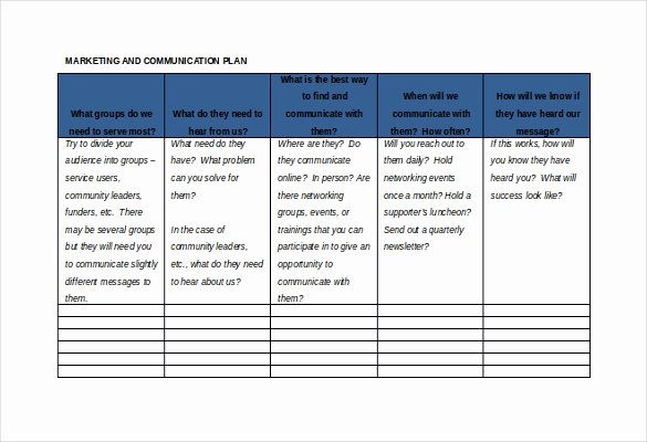 Communication Plan Template Word Best Of 12 Word Spreadsheet Templates Free Download