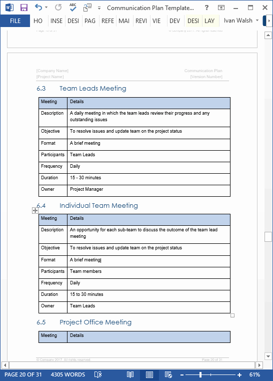 Communication Plan Template Word Elegant Munication Plan Templates – Download Ms Word and Excel