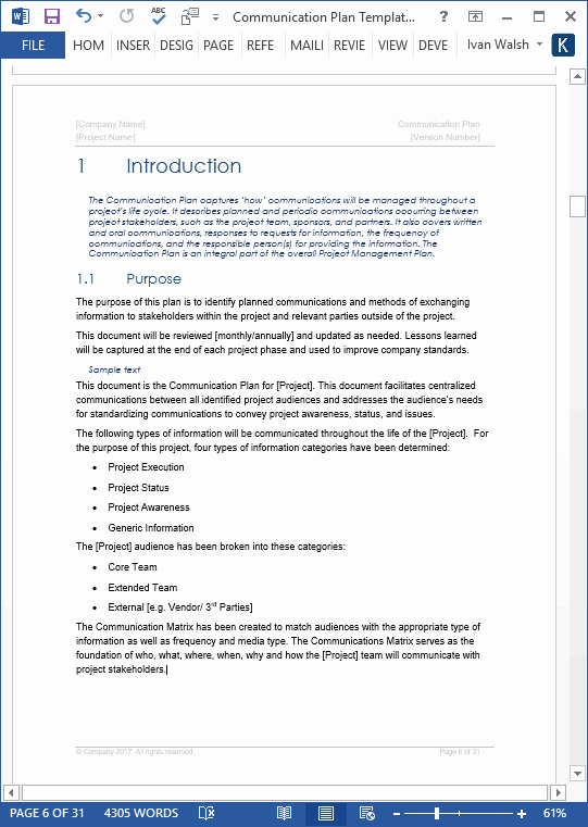 Communication Plan Template Word Lovely Munication Plan Templates – Download Ms Word and Excel