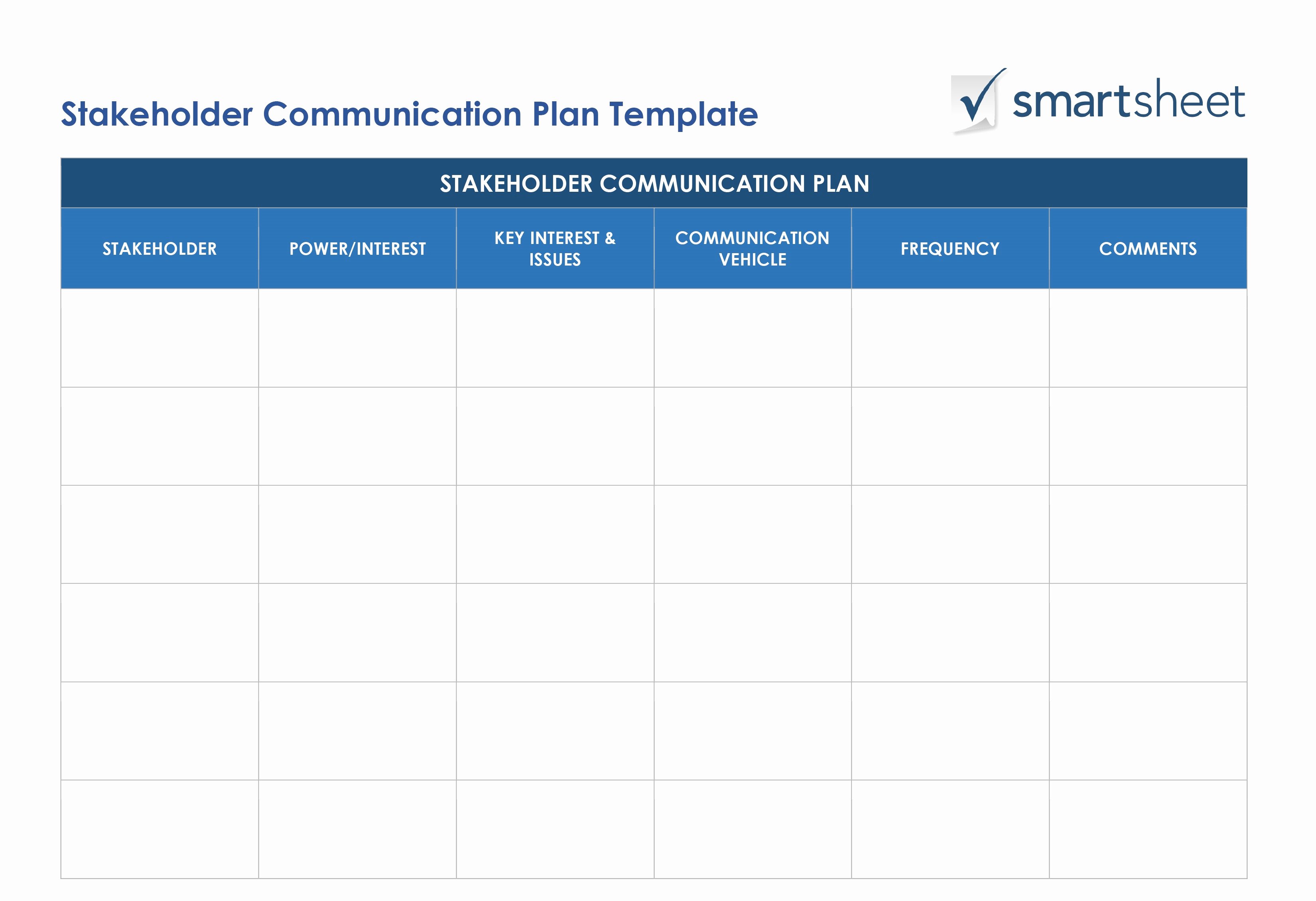 Communications Plan Template Word Lovely Free Stakeholder Analysis Templates Smartsheet