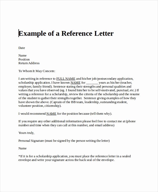 Confidential Letter Of Recommendation Beautiful Sample Personal Reference Letter 13 Free Word Excel