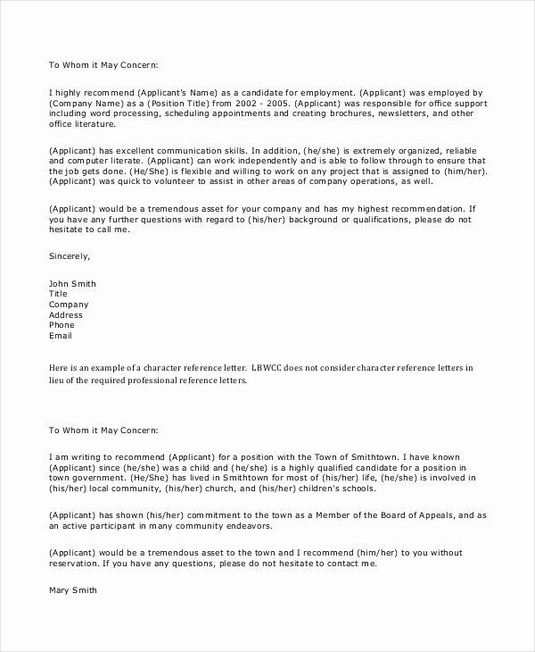 Confidential Letter Of Recommendation Best Of 14 Personal Reference Letter Templates Free Sample