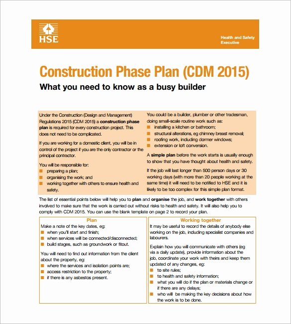 Construction Safety Plan Template Best Of 11 Health and Safety Plan Templates Google Docs Ms