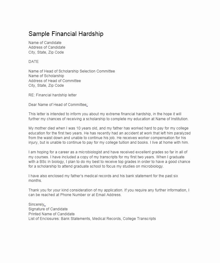 Contribution Letter for Loan Modification Sample Unique Hardship Letter Template 19 Sherwrght Aol
