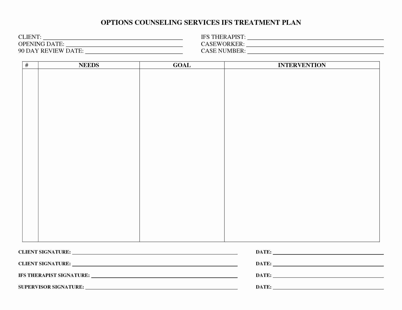 Counseling Treatment Plan Template Best Of Elegant Counseling Treatment Plan Template