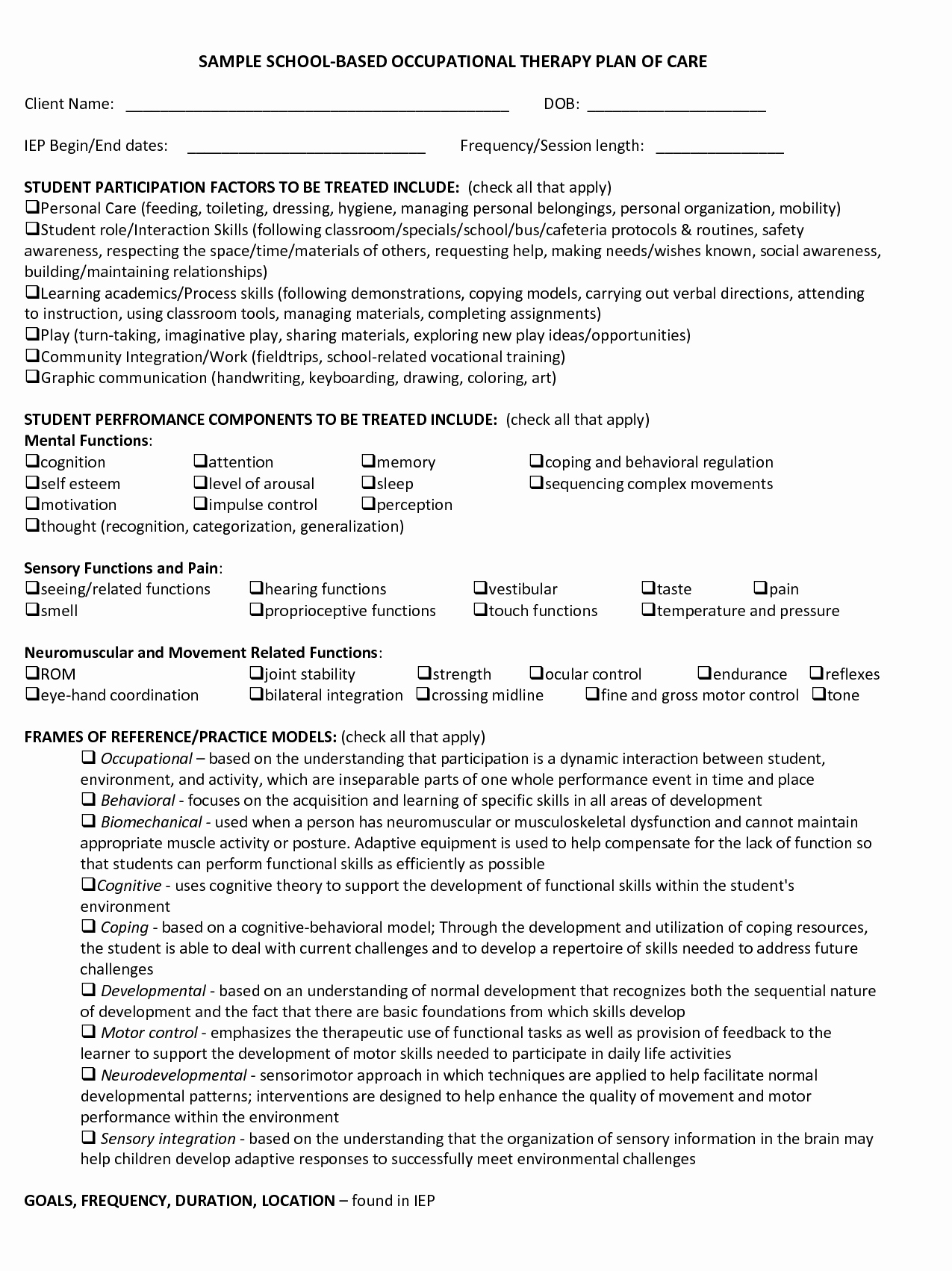 Counseling Treatment Plan Template Pdf Awesome therapy Treatment Plan Template