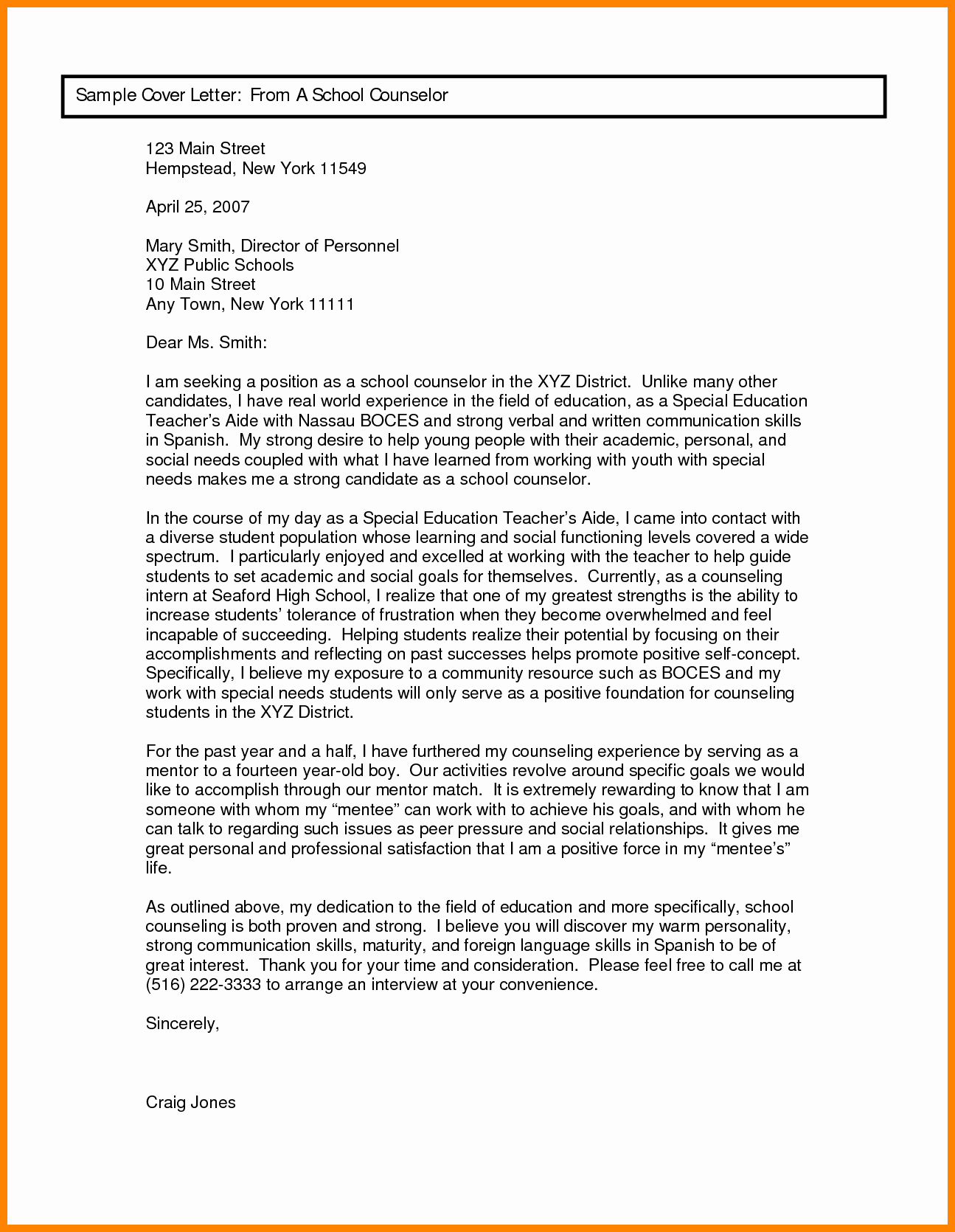 Counselor Letter Of Recommendation Beautiful 6 Letter Of Re Mendation for Counselor Position