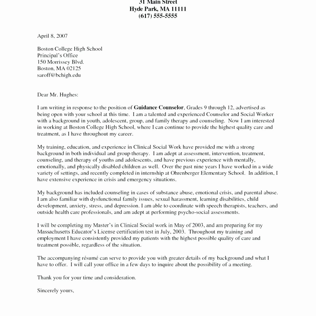 Counselor Letter Of Recommendation Elegant High School Counselor Re Mendation Letter – Platforme