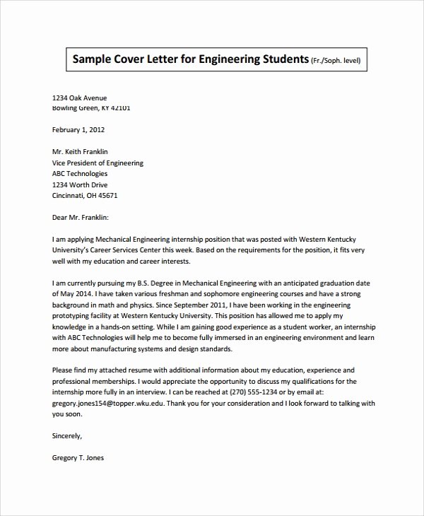 Cover Letter format for Internship Awesome 8 Sample Internship Cover Letters – Pdf Word