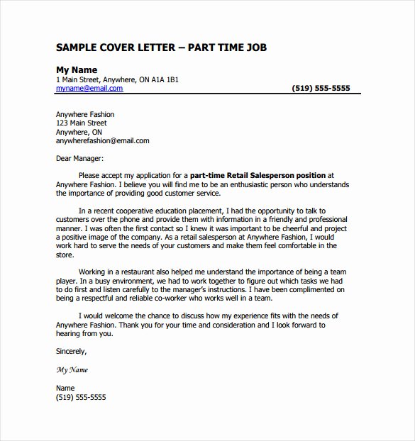Cover Letter format Pdf Lovely 7 Employment Cover Letter Templates Free Sample