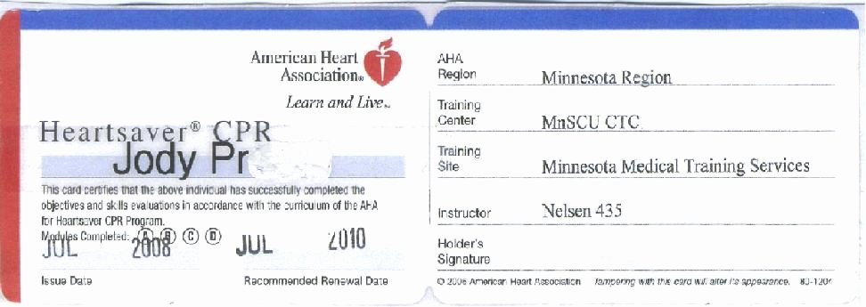 Cpr Card Template Word Lovely My Qualifications