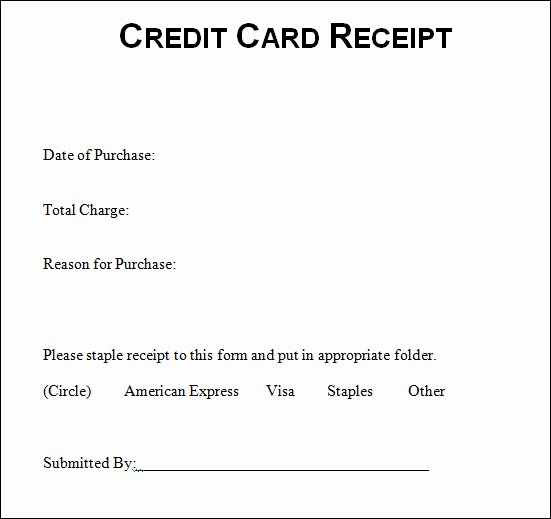 Credit Card Slip Template Awesome Sample Credit Card Receipt Credit Card Receipt