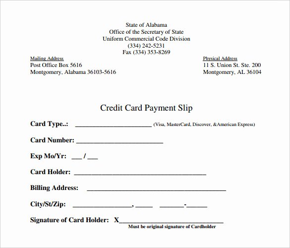 Credit Card Slip Template Fresh Slip Template – 13 Free Word Excel Pdf Documents