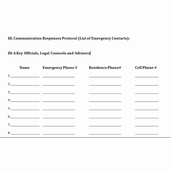 Crisis Communication Plan Template Elegant Free Downloadable Template A Plan for Crisis Management