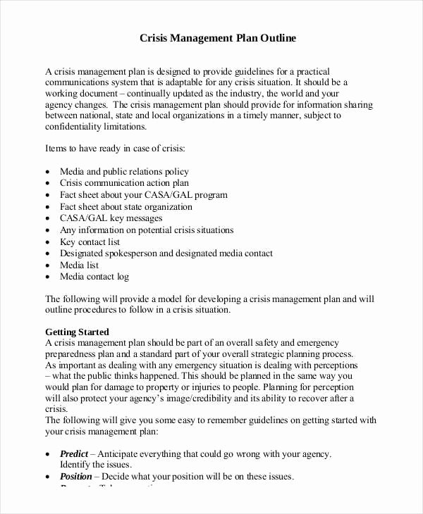 Crisis Communications Plan Template Awesome 11 Crisis Management Plan Templates Sample Word Google