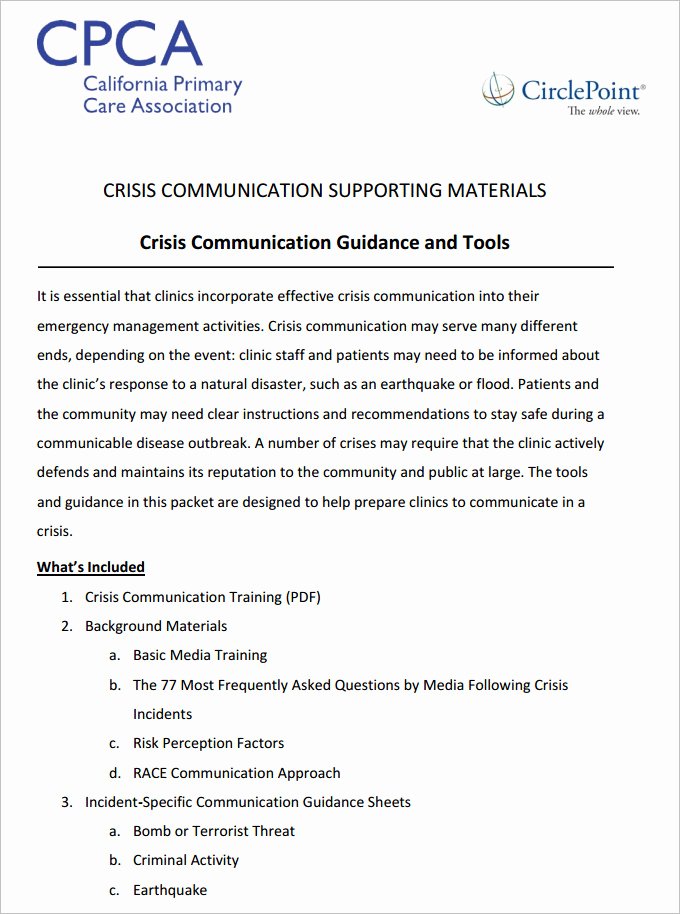 Crisis Communications Plan Template Awesome 3 Crisis Munication Plan Templates Doc Pdf