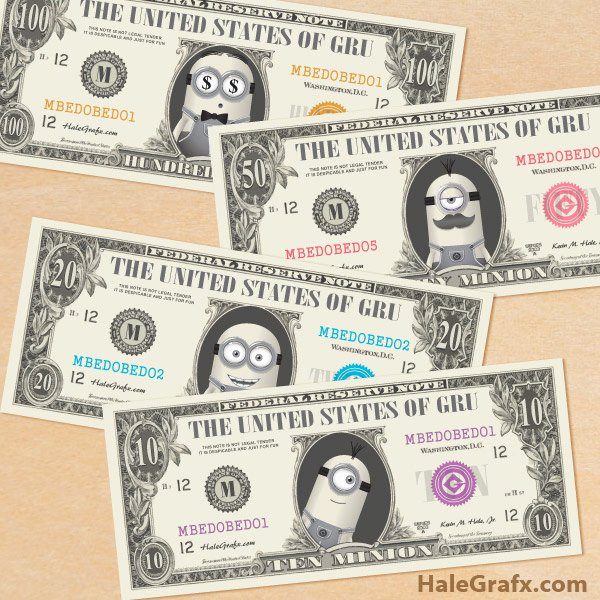 Customizable Fake Money Template Lovely Free Printable Minion Bill Play Money Pack