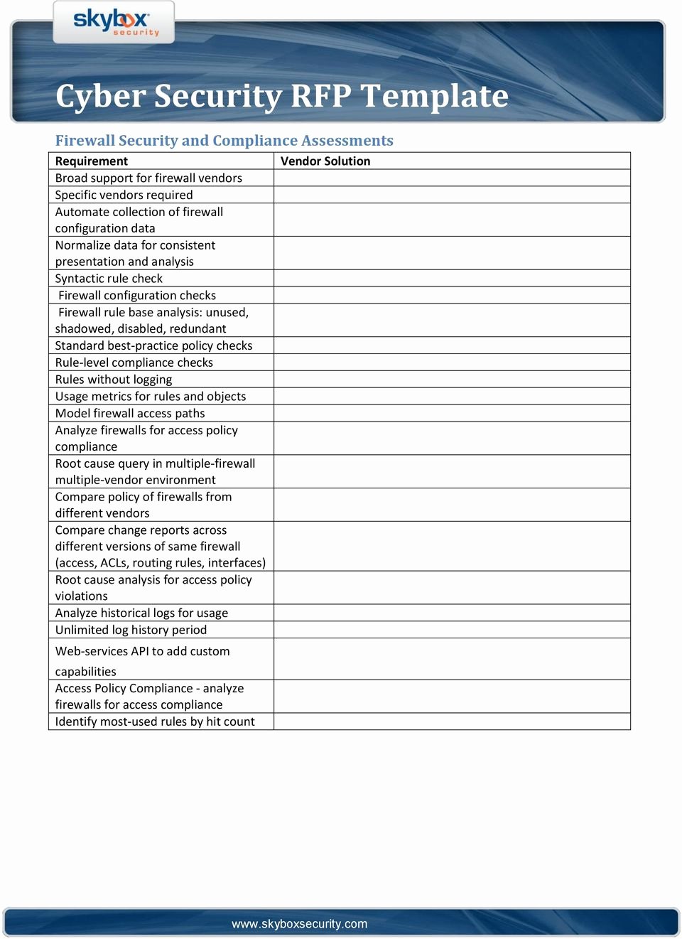 Cyber Security Plan Template Unique Cyber Security Rfp Template Pdf