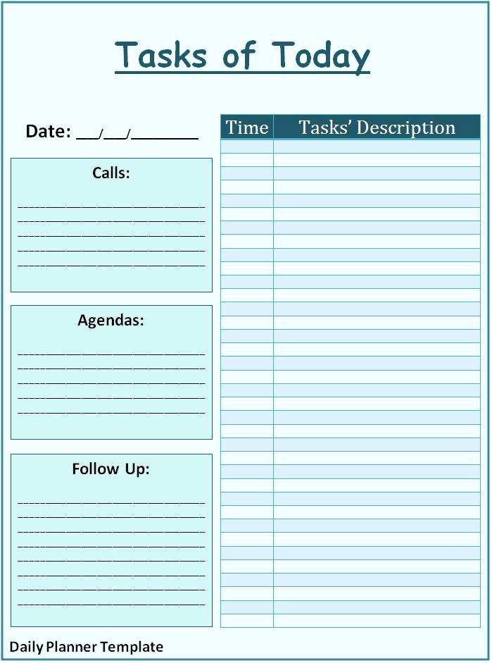 Daily Action Plan Template Awesome 46 Of the Best Printable Daily Planner Templates