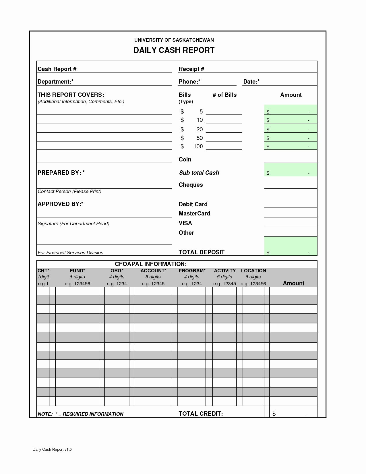 Daily Cash Sheet Template Excel Inspirational Daily Cash Register Balance Sheet Template