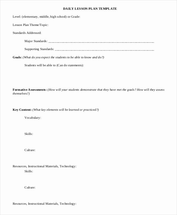 Daily Lesson Plan Template Doc Elegant Lesson Plan Template 17 Free Word Pdf Documents