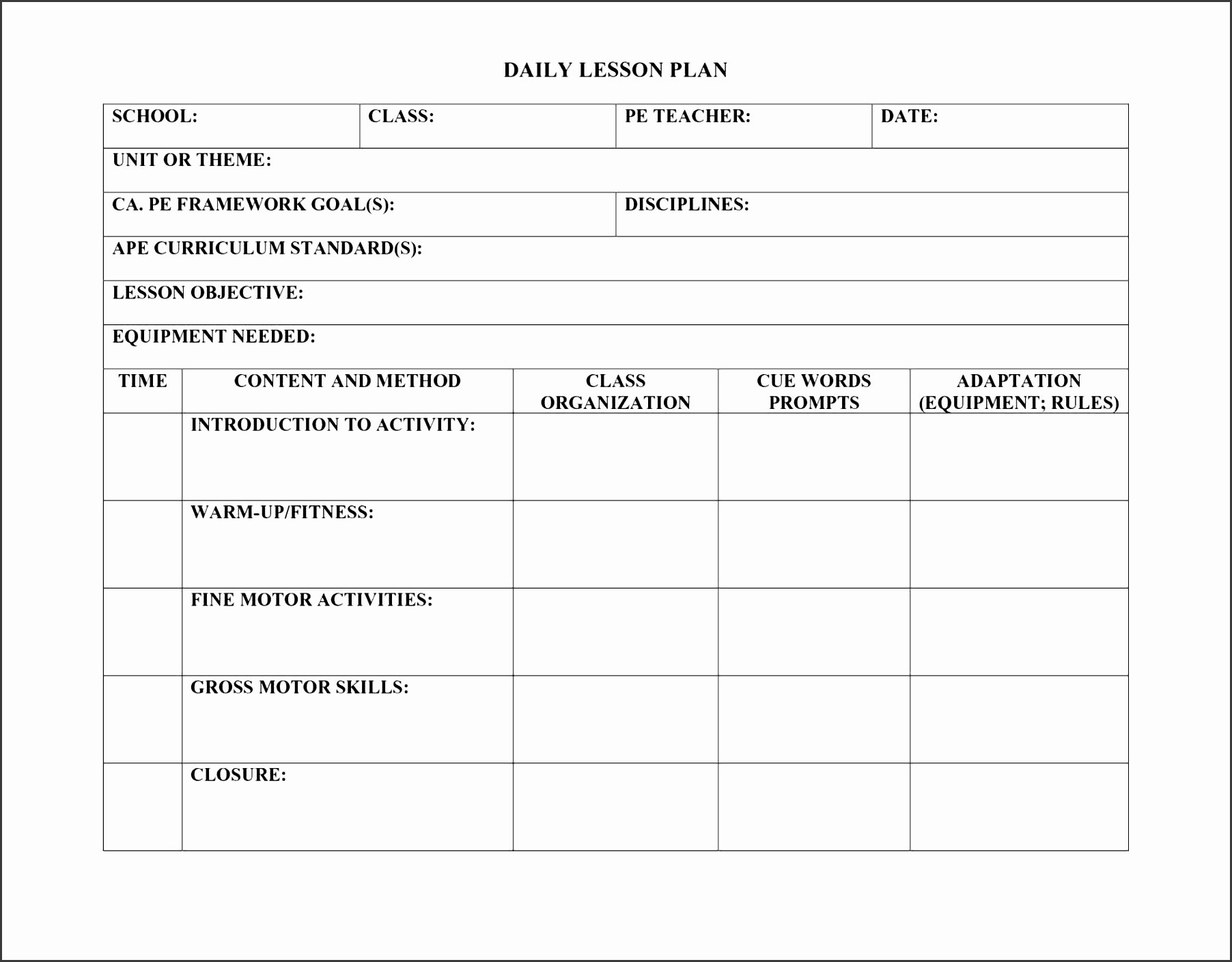 Daily Lesson Plan Template Doc Inspirational 5 Daily Lesson Planner for Free Sampletemplatess