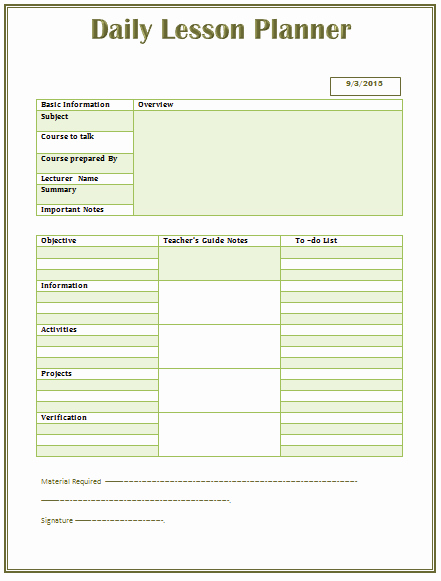 Daily Lesson Plan Template Doc Lovely Daily Lesson Plan Template for Middle and High School