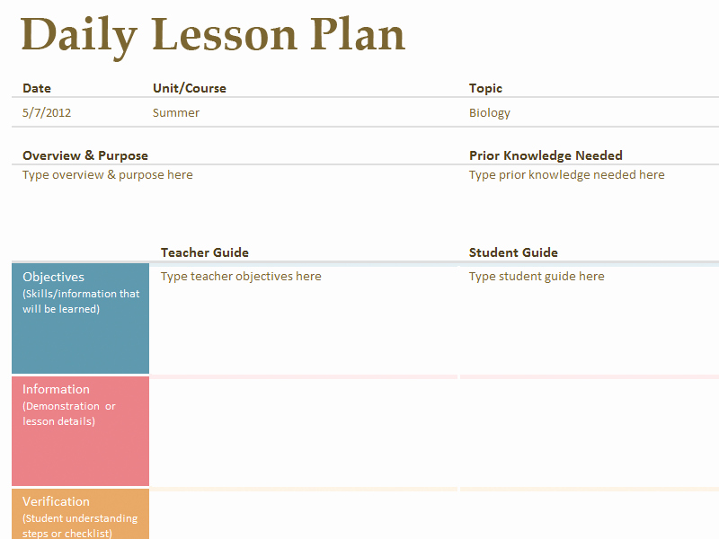Daily Lesson Plan Template Doc New Printable Lesson Plan Template Free to