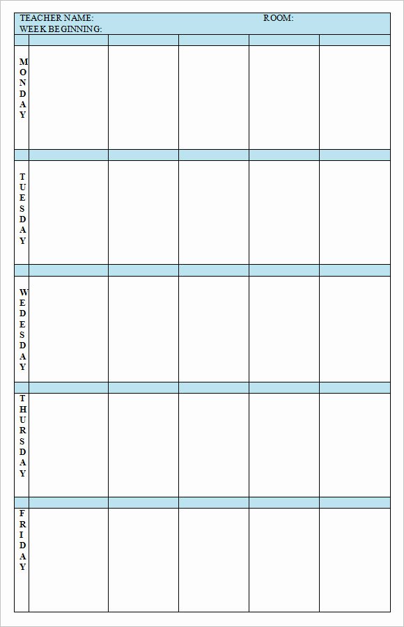 Daily Lesson Plan Template Doc Unique 8 Weekly Lesson Plan Samples