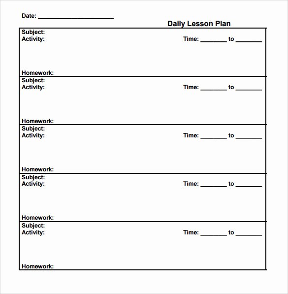Daily Lesson Plan Template Pdf Awesome Sample Printable Lesson Plan Template – 11 Free
