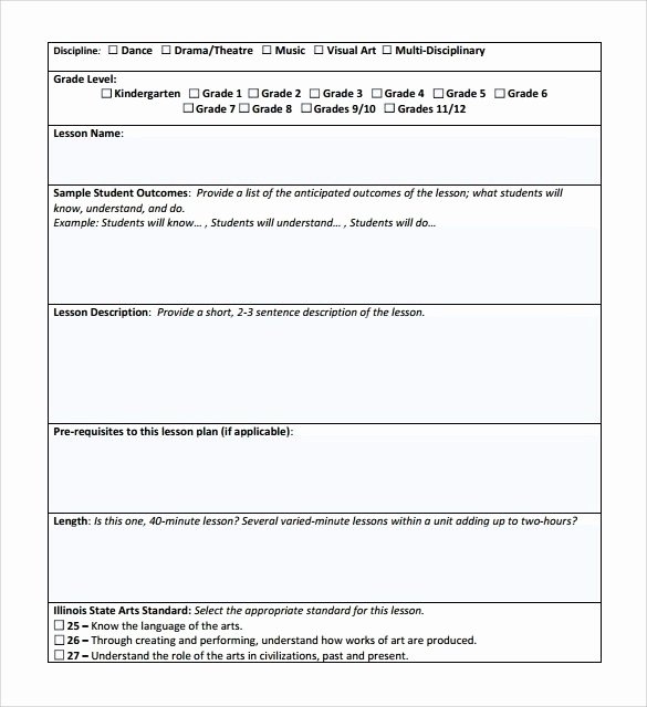 Dance Lesson Plan Template New Lesson Plan Template for Dance