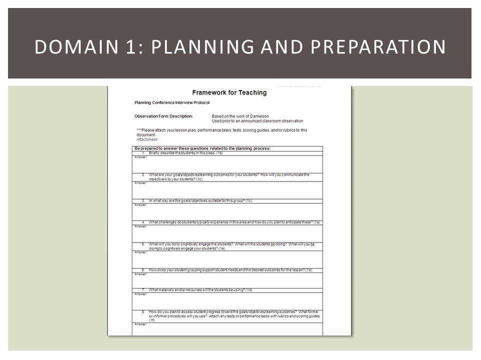 Danielson Framework Lesson Plan Template New Danielson Aligned Lesson Plan Template for formal